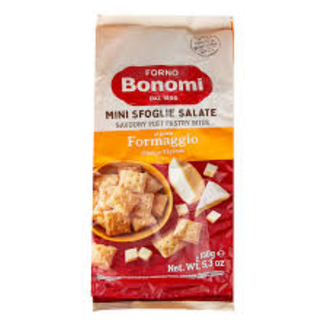 BONOMI SALTY PUFF PASTRY MINIBITES CHEESE 150G